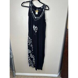 Vintage In‎ Gear Women's Black Dress Size OS sleeveless long dress pullover